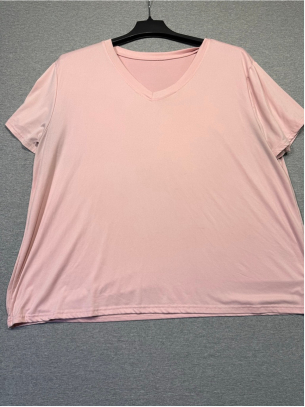 Women's Unbranded Pink/Rose SUPER soft Short Sleeve V-Neck Tee Plus 3XL